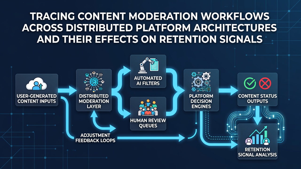Tracing Content Moderation Workflows Across Distributed Platform Architectures and Their Effects on Retention Signals