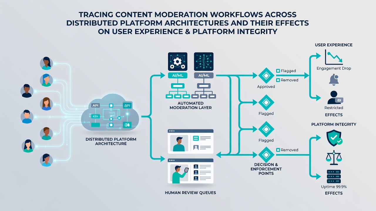 Chart illustrating retention signal changes following moderation workflow adjustments in distributed systems